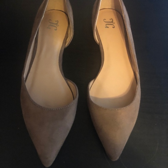 JG Shoes - NWOT 8.5 JG Tan suede d'orsay flats super cute!